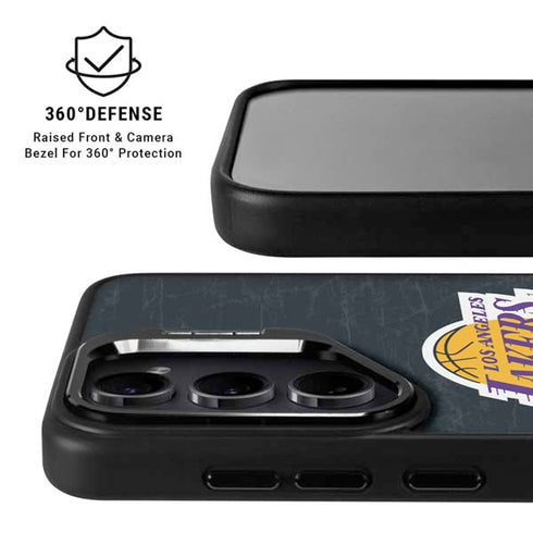 NBA Los Angeles Lakers Black Primary Logo Galaxy S25 Ultra Kickstand Case